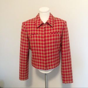 OSCAR DE LA RENTA Vintage Wool Checkered Jacket